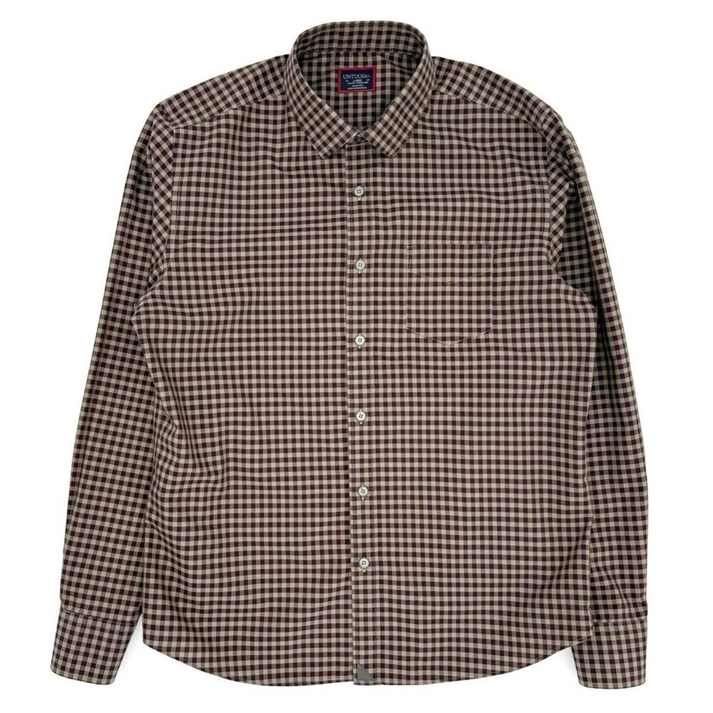 UNTUCKit Mclaren Wrinkle Free Plaid 100% Cotton Button Down Shirt Size M EUC!!!